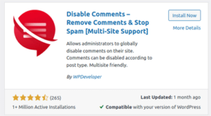 安装 Disable Comments